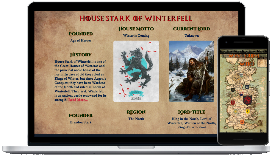mockup image showing laptop and mobile phone showing the website design
